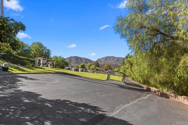 view of road with a mountain view