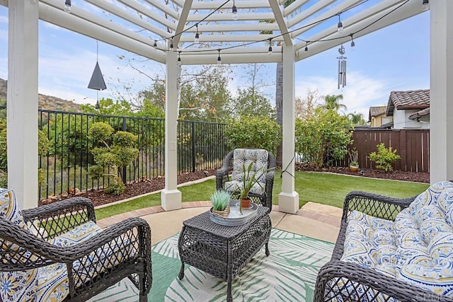 view of patio / terrace with a pergola