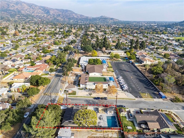 aerial view featuring a mountain view