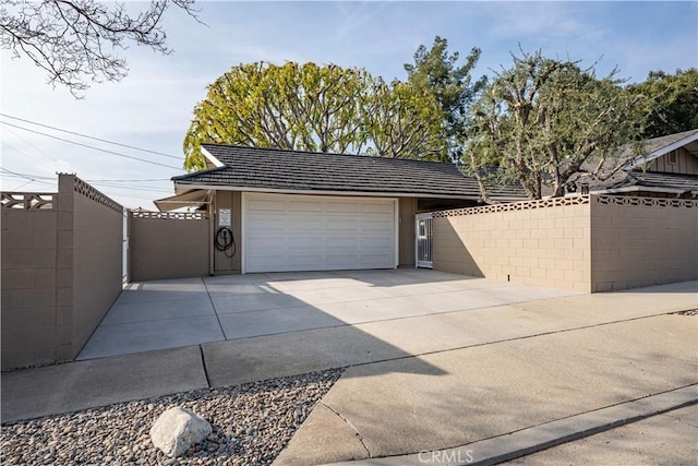 view of garage