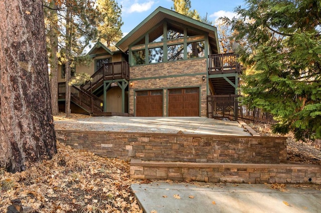 view of front of home with a garage