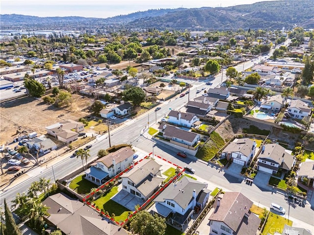 aerial view featuring a mountain view