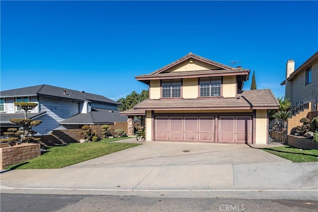 view of property featuring a garage