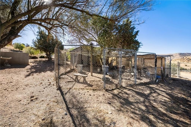 view of yard with an outbuilding