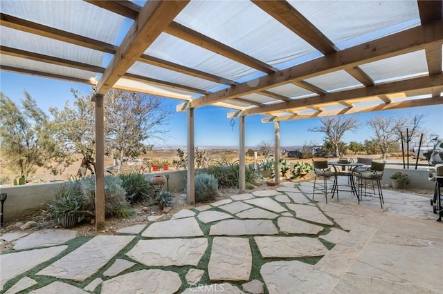 view of patio with a pergola