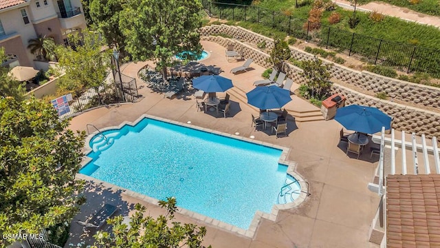 view of pool with a patio