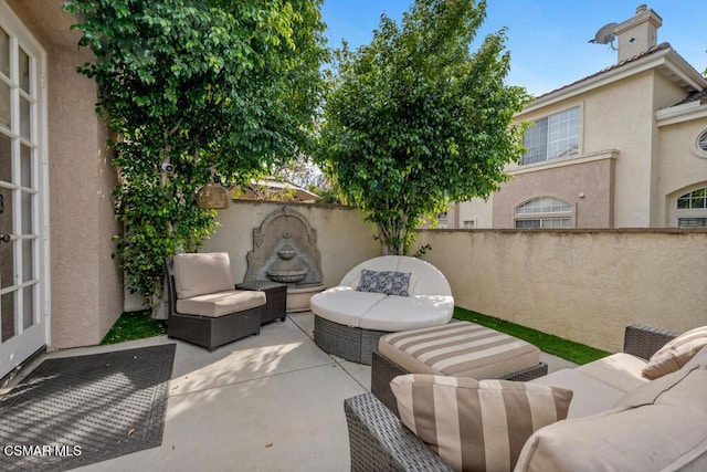 view of patio with an outdoor living space