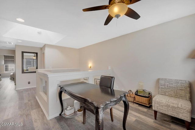 office featuring light hardwood / wood-style floors