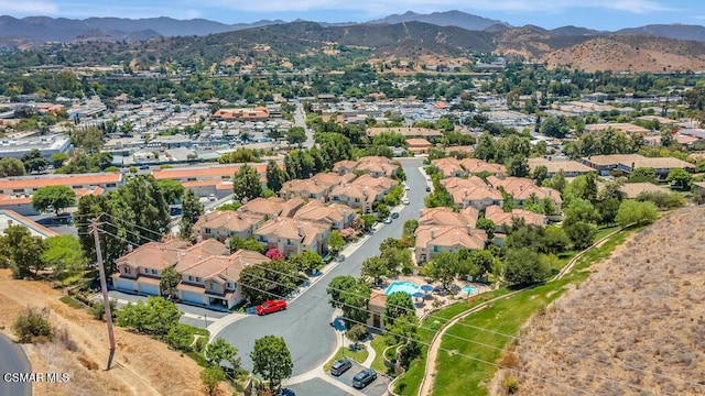 aerial view featuring a mountain view