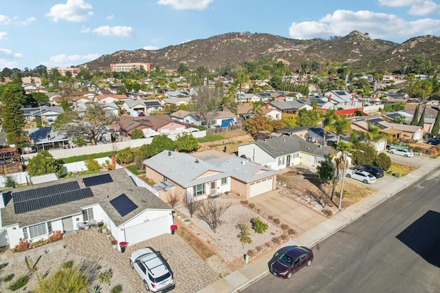 bird's eye view with a mountain view