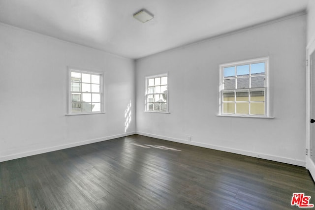 empty room featuring dark wood-type flooring