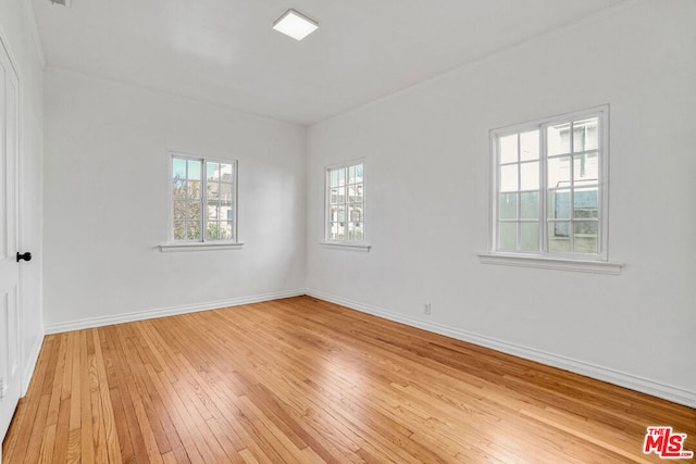 empty room featuring light wood-type flooring