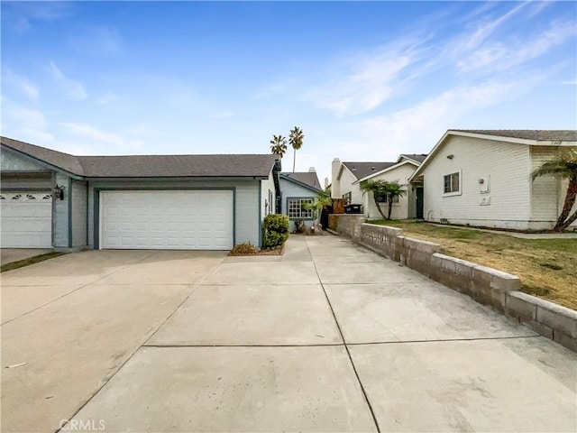 exterior space with a garage