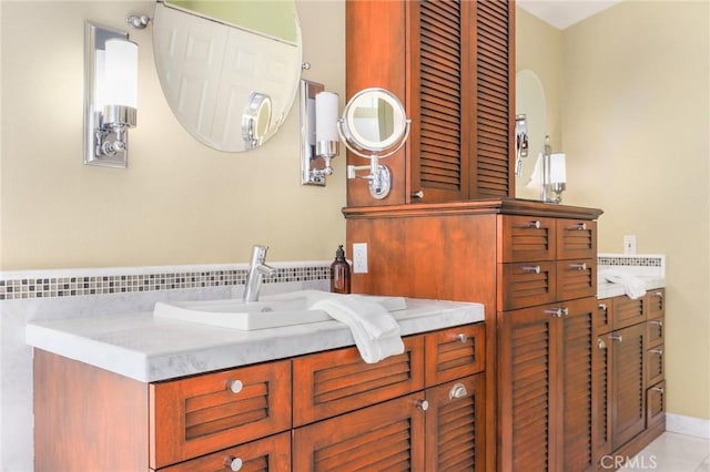 bathroom featuring vanity and tile patterned floors