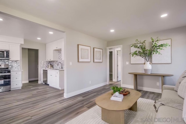 living room featuring hardwood / wood-style floors