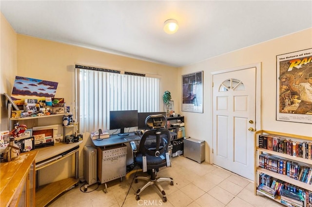 office space featuring light tile patterned floors