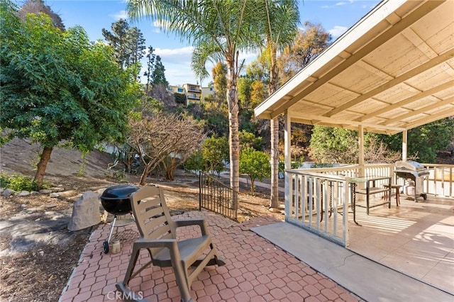 view of patio / terrace with a grill