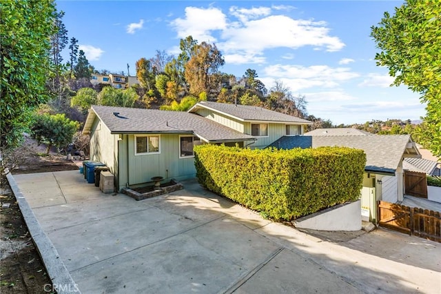 single story home featuring a patio area