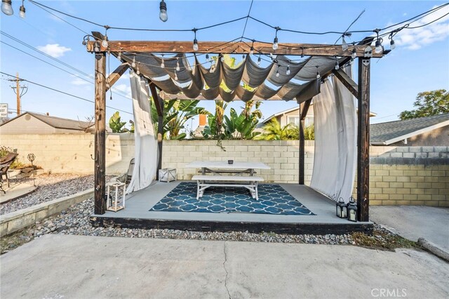 view of patio with a pergola