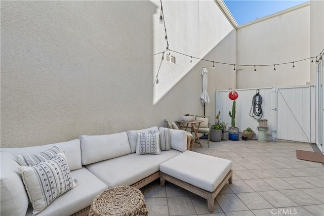 interior space with an outdoor living space