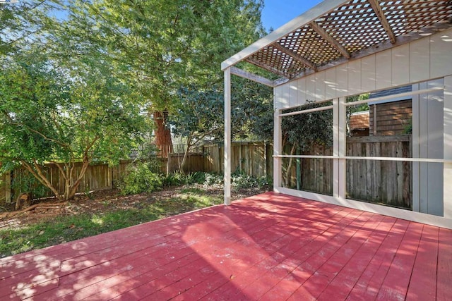 wooden deck with a pergola