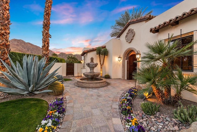 exterior space with a mountain view