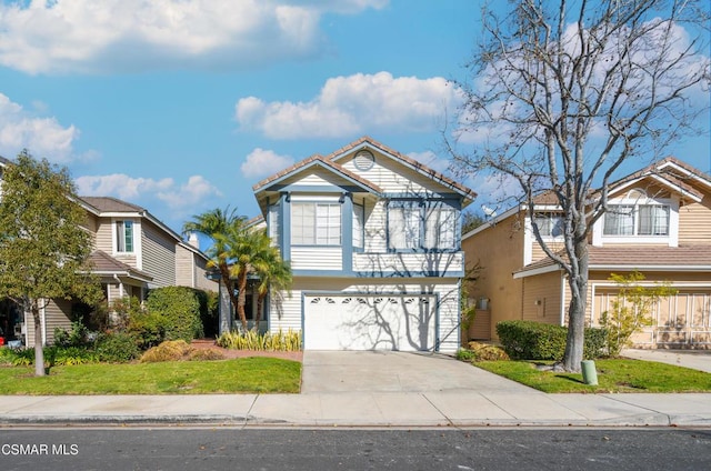 view of property featuring a garage