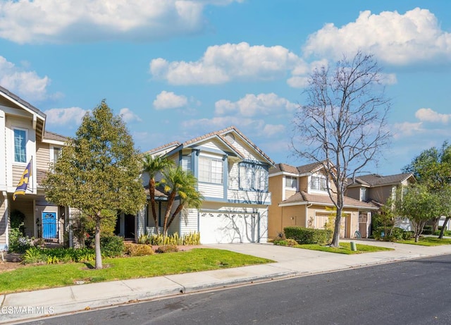 view of property featuring a garage