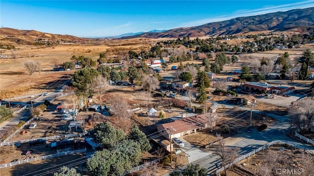 drone / aerial view with a mountain view