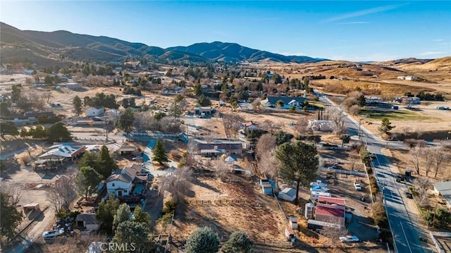 aerial view with a mountain view