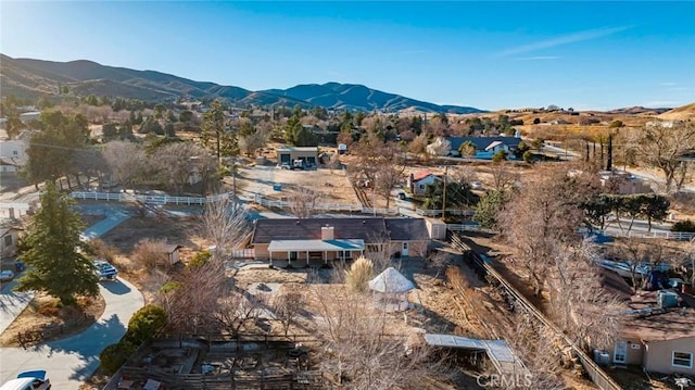 bird's eye view featuring a mountain view