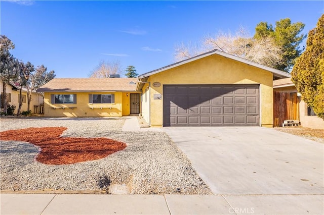 single story home with a garage