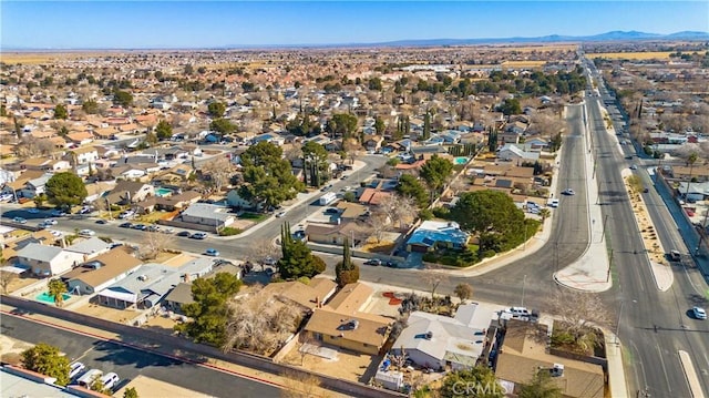 aerial view with a mountain view