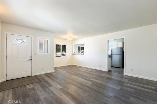 foyer featuring dark hardwood / wood-style floors