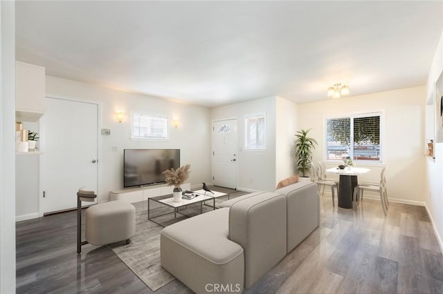 living room featuring hardwood / wood-style floors