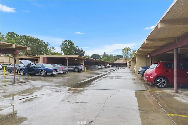 view of parking featuring a carport