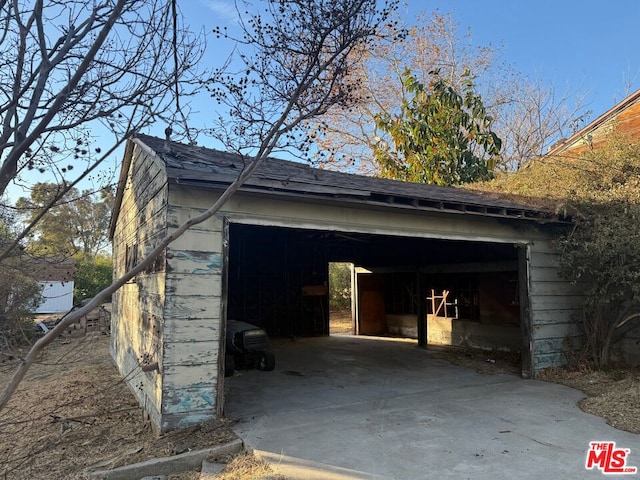 view of garage