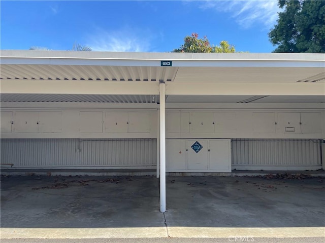 view of garage