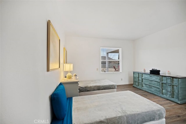 bedroom featuring dark wood-type flooring