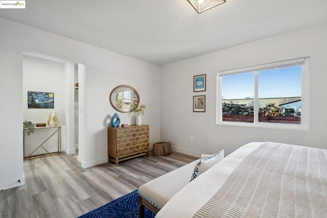 bedroom featuring light hardwood / wood-style floors