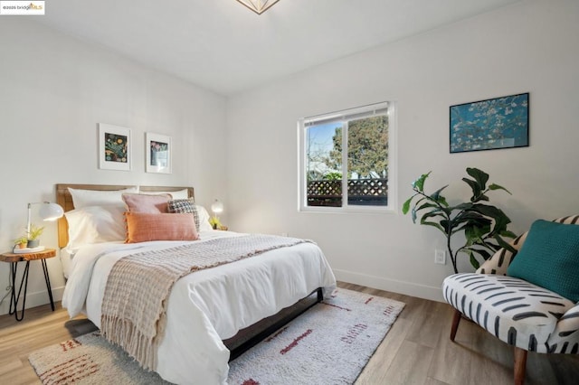 bedroom featuring light hardwood / wood-style floors