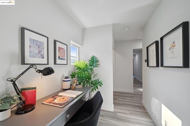 office featuring light hardwood / wood-style flooring