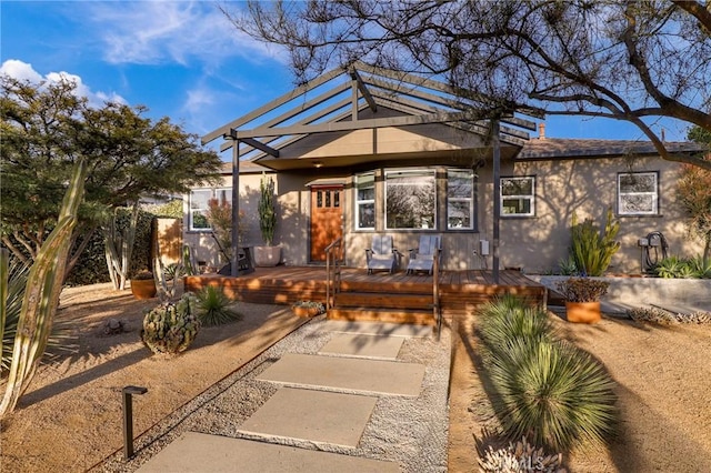 exterior space with a wooden deck