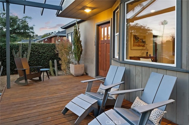 view of deck at dusk