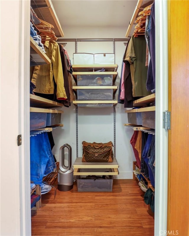 spacious closet featuring wood-type flooring