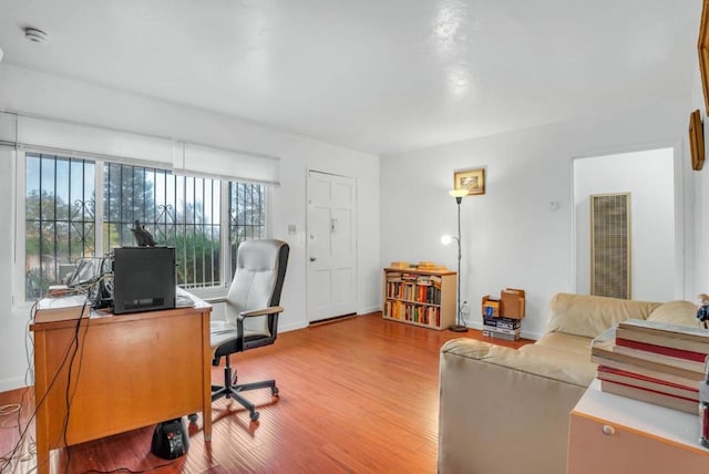 office featuring light wood-type flooring