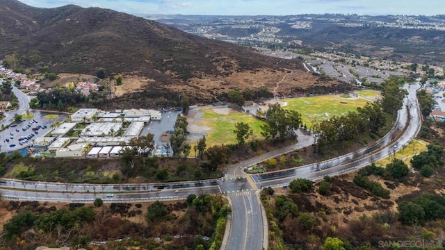 aerial view featuring a mountain view