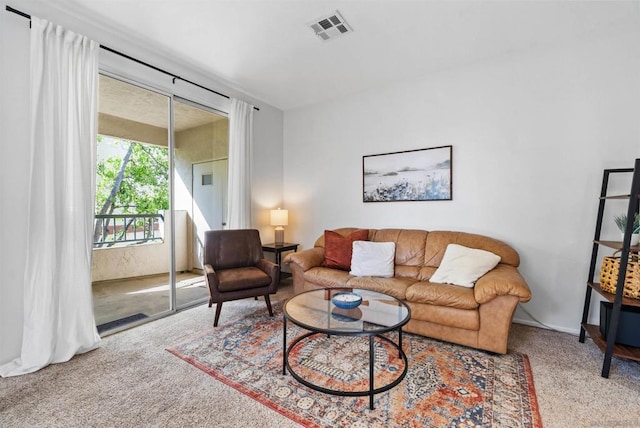 view of carpeted living room