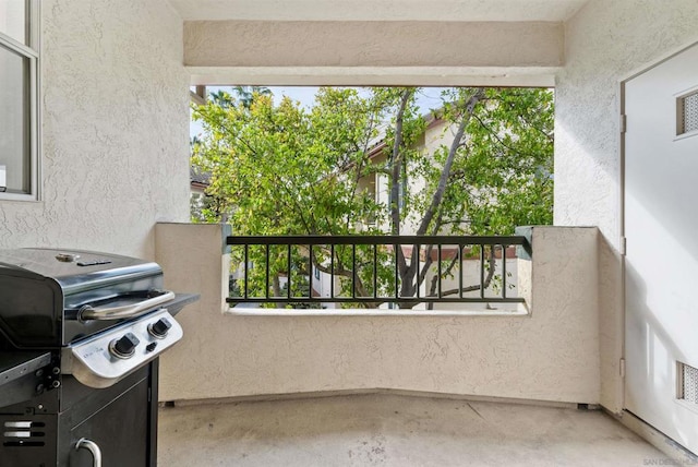 balcony with area for grilling