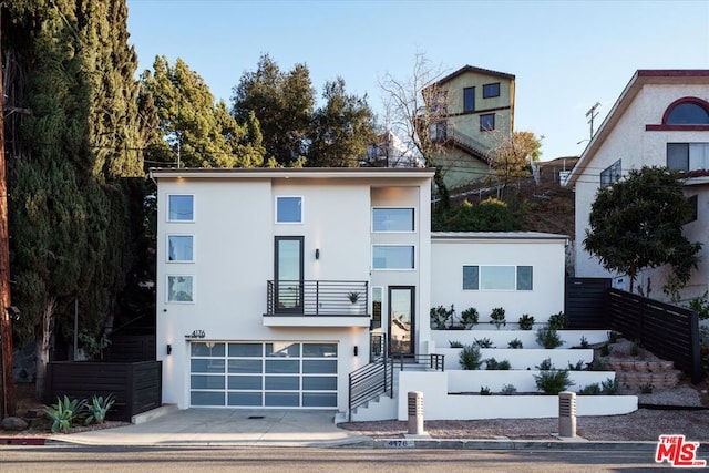 contemporary home featuring a garage